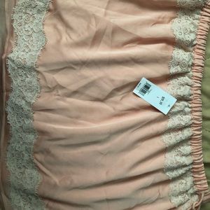 Banana Republic peach and lace  bow at hips skirt